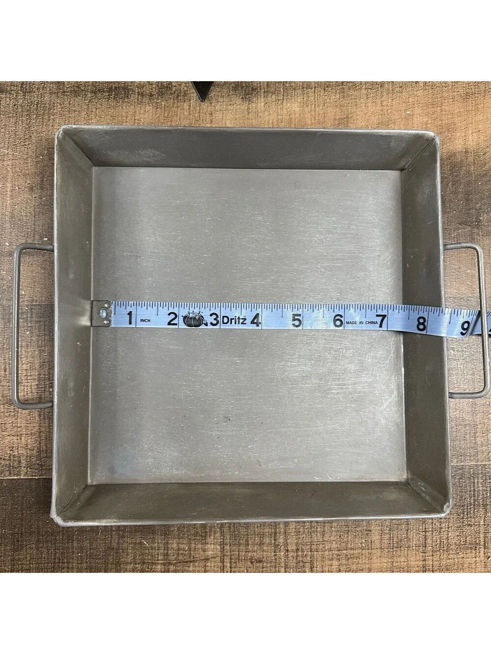 Vintage Industrial Metal Tray with Handles